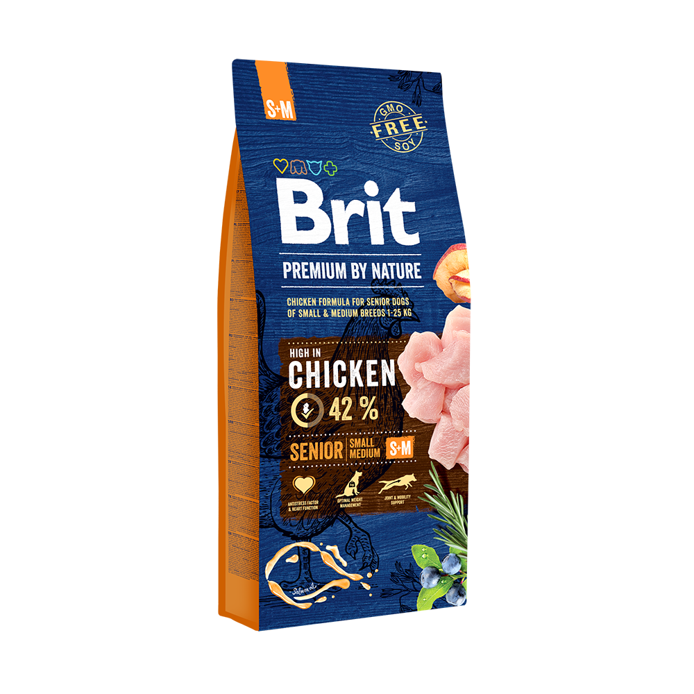 Brit Premium By Nature Senior S+M Z Kurczakiem 15kg