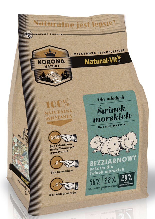 KORONA NATURY Natural-Vit Pokarm Dla Świnki Morskiej Junior 750g