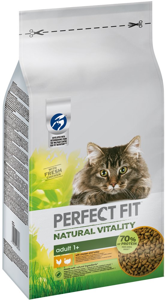 Perfect Fit™ Natural Vitality - sucha karma pełnoporcjowa dla dorosłych kotów, z kurczakiem i indykiem - 6kg