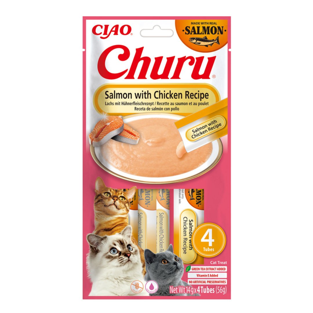 INABA Churu Salmon With Chicken Przysmak Dla Kota 4x14g