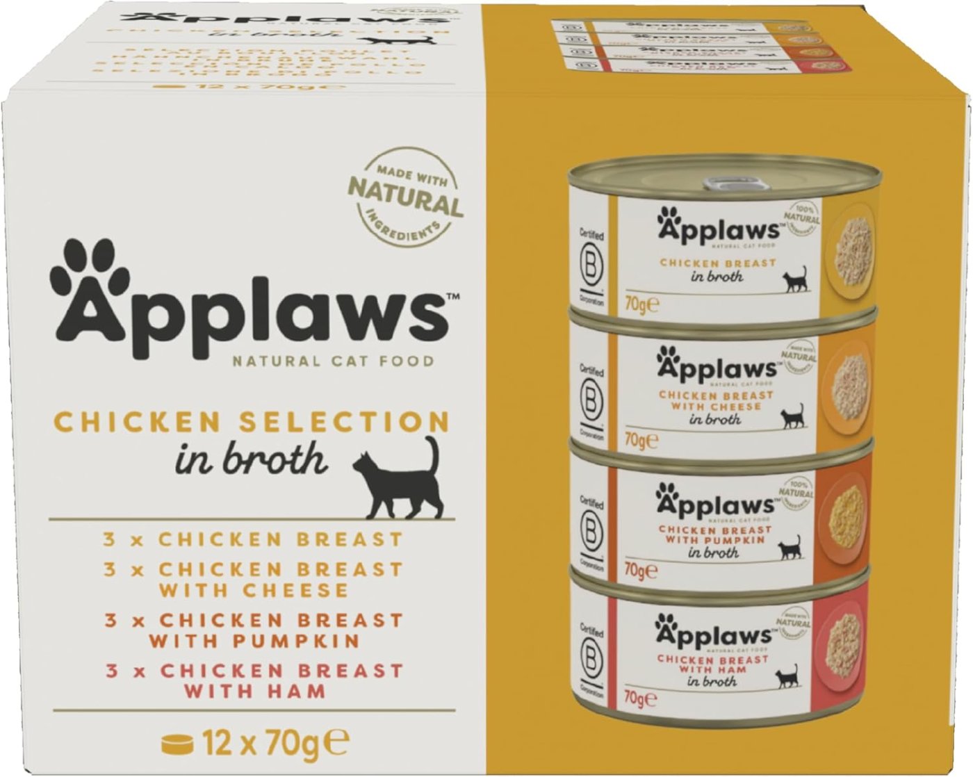 APPLAWS Chicken Selection In Broth Tins 12x70g