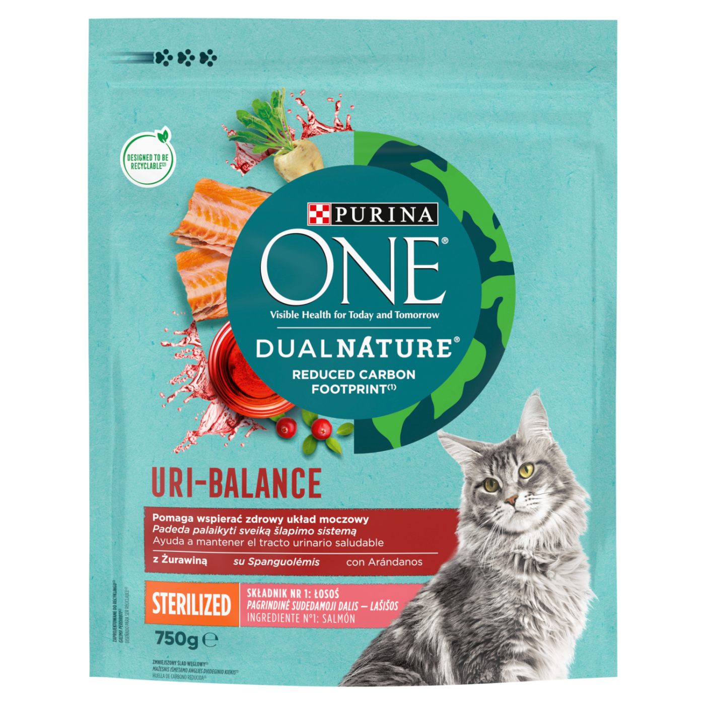 Purina One DualNature Uri-Balance Sterilized Łosoś 750g