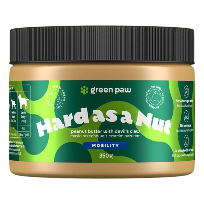Green Paw Hard As a Nut 350g Masło Orzechowe Z Czarci Pazurem Dla Psów