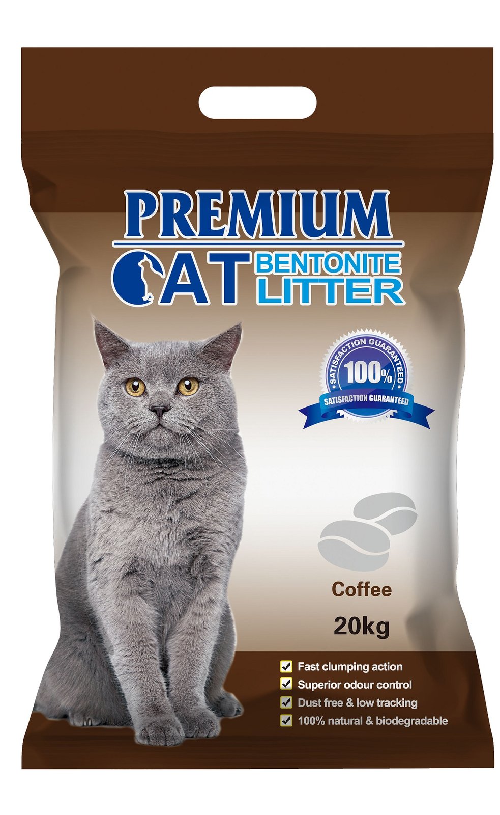 Premium Cat Żwirek Bentonitowy Zbrylający - Kawowy Dla Kota 20kg