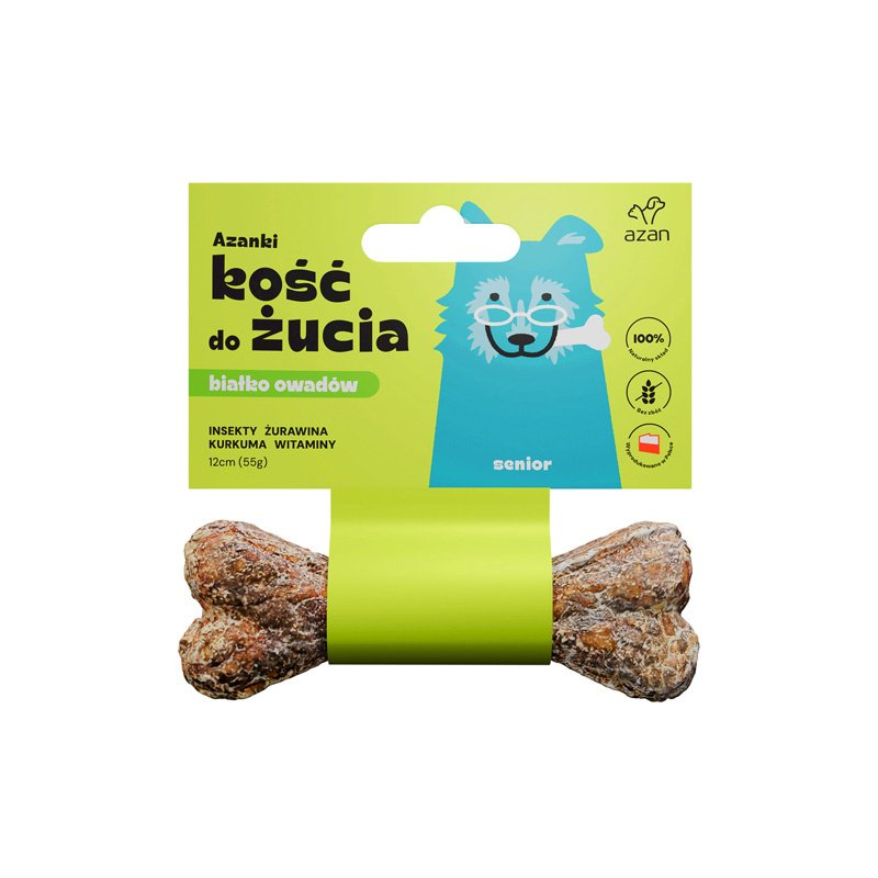 AZANKI Kość Do Żucia Z Insektami Dla Psa Seniora 12cm